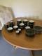 Apilco France Green Gold Coffee Cup Saucer Set