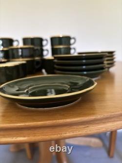 Apilco France Green Gold Coffee Cup Saucer Set