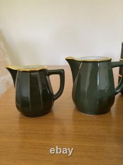 Apilco France Green Gold Coffee Cup Saucer Set