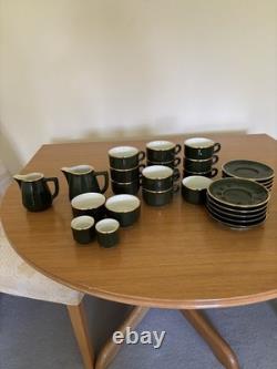 Apilco France Green Gold Coffee Cup Saucer Set