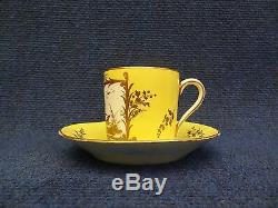 Arras Porcelain Cup & Saucer Yellow Ground And Gilded Decoration Hunting Panels