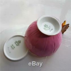 Art Deco 1930s Aynsley China Butterfly handle teacup cup & saucer Pink & Gold