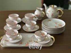 Art Deco Johann Haviland Bavaria Barbara Pink Gold Tea Set Gio Ponti Style