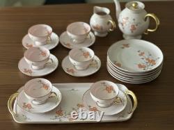 Art Deco Johann Haviland Bavaria Barbara Pink Gold Tea Set Gio Ponti Style