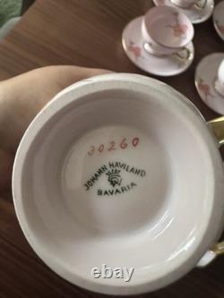 Art Deco Johann Haviland Bavaria Barbara Pink Gold Tea Set Gio Ponti Style