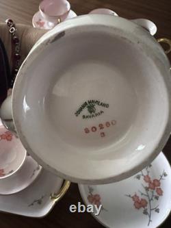 Art Deco Johann Haviland Bavaria Barbara Pink Gold Tea Set Gio Ponti Style