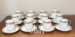 Art Deco Rosenthal DONATELLO GOLD ENCRUSTED Demitasse Cup & Saucer Set of 12