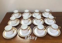 Art Deco Rosenthal DONATELLO GOLD ENCRUSTED Demitasse Cup & Saucer Set of 12