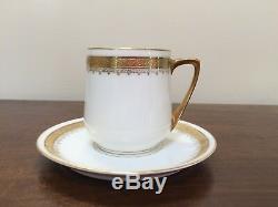 Art Deco Rosenthal DONATELLO GOLD ENCRUSTED Demitasse Cup & Saucer Set of 12