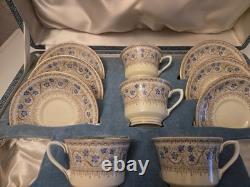 Art Deco coffee set cased and spoons, Royal Worcester Lady Evelyn missing 2 cups