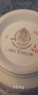 Art Deco coffee set cased and spoons, Royal Worcester Lady Evelyn missing 2 cups