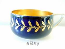 Art Nouveau Rosenthal Cup Saucer Donatello Form Cobalt Gold Gilded Bowl 1905 -10