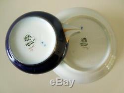 Art Nouveau Rosenthal Cup Saucer Donatello Form Cobalt Gold Gilded Bowl 1905 -10