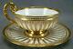 Authentic Sevres Gold Gilt Laurel Leaves Empire Form Tea Cup & Saucer Circa 1822