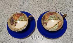 Aynsley #22 Two Cups & Saucers Orchard Gold
