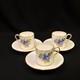 Aynsley 3 Cups & 3 Saucers #2495 Hand Painted Cabbage Rose Blue Gold 1934-1939
