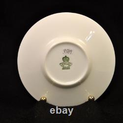 Aynsley 3 Cups & 3 Saucers #2495 Hand Painted Cabbage Rose Blue Gold 1934-1939