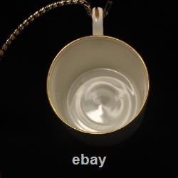 Aynsley 3 Cups & 3 Saucers #2495 Hand Painted Cabbage Rose Blue Gold 1934-1939