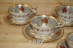Aynsley 7967 Gray & Gold (6) Cups, 2 1/8 & (6) Saucers, 5 5/8 (B11)