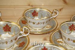 Aynsley 7967 Gray & Gold (6) Cups, 2 1/8 & (6) Saucers, 5 5/8 (B11)