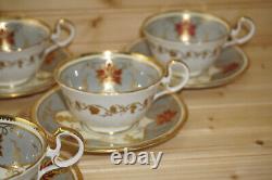 Aynsley 7967 Gray & Gold (6) Cups, 2 1/8 & (6) Saucers, 5 5/8 (B11)