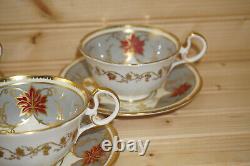 Aynsley 7967 Gray & Gold (6) Cups, 2 1/8 & (6) Saucers, 5 5/8 (B11)