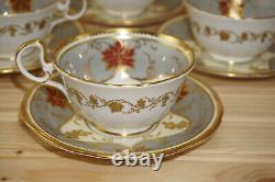 Aynsley 7967 Gray & Gold (6) Cups, 2 1/8 & (6) Saucers, 5 5/8 (B11)