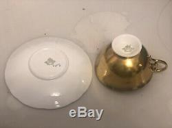 Aynsley Bailey Signed Heavy Gold Rose Cup & Saucer
