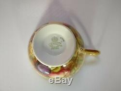 Aynsley Bone China. Cup, Saucer And Side Plate. Orchard Gold. Vintage