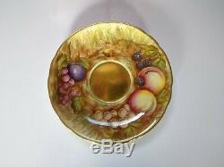 Aynsley Bone China. Cup, Saucer And Side Plate. Orchard Gold. Vintage