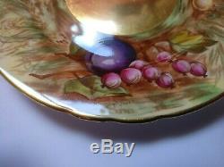 Aynsley Bone China. Cup, Saucer And Side Plate. Orchard Gold. Vintage