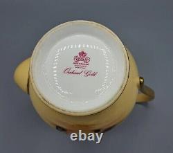 Aynsley Bone China Orchard Gold Fruit Coffee Pot & 4 Demitasse Cup Saucer Sets