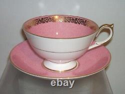 Aynsley Bone China Orchard Gold Pink Gilt Trim Cup And Saucer Duo