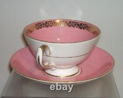 Aynsley Bone China Orchard Gold Pink Gilt Trim Cup And Saucer Duo