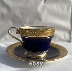 Aynsley Buckingham 8216 Cobalt Blue Gold Cup & Saucer Set X4