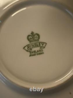 Aynsley Cabbage Rose Cup And Saucer Signed By J. A. Bailey. Gold Footed Cup