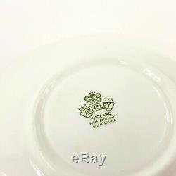 Aynsley Cabbage Rose Tea Cup & Saucer Signed J A Bailey Royal Blue Gold 1033