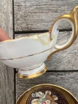 Aynsley Cobalt Blue Gold Gilt Tea Cups & Saucers Tea Set 7866 Lot 9 + 2 Repair