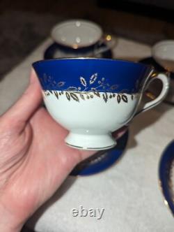 Aynsley Cobalt Blue & Gold Rare Bone China Tea Set