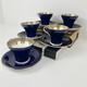 Aynsley Corset Tea Cup & Saucer Set Bone China Royal Blue Gold Filigree Easter