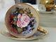 Aynsley Cup & Saucer J A Bailey Cabbage Rose Floral And Gold