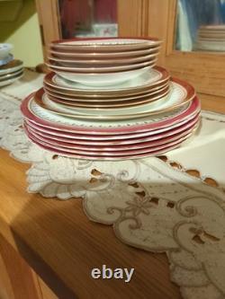 Aynsley Durham Maroon Gold Wavy Tea Set Plates Tureen See Description Free Post