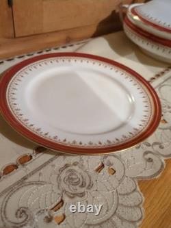 Aynsley Durham Maroon Gold Wavy Tea Set Plates Tureen See Description Free Post