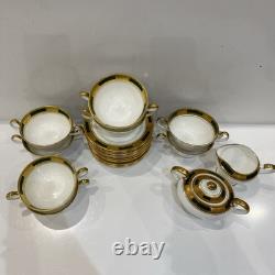 Aynsley Engagement #135 Bone China Dinner Set Gold Encrusted England