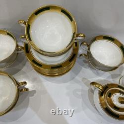 Aynsley Engagement #135 Bone China Dinner Set Gold Encrusted England