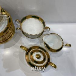 Aynsley Engagement #135 Bone China Dinner Set Gold Encrusted England