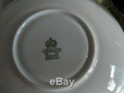 Aynsley England Cobalt Gold Signed JA Bailey Rose Tea Cup & Saucer Set