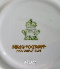 Aynsley Exquisite ARISTOCRAT Cobalt Blue Cup & Saucer 1940s