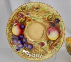 Aynsley Fruit Orchard Gold Cup Saucer Signed 83970