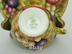 Aynsley Fruit Orchard Gold Footed Cup & Saucer Set Pieces Signed D Jones